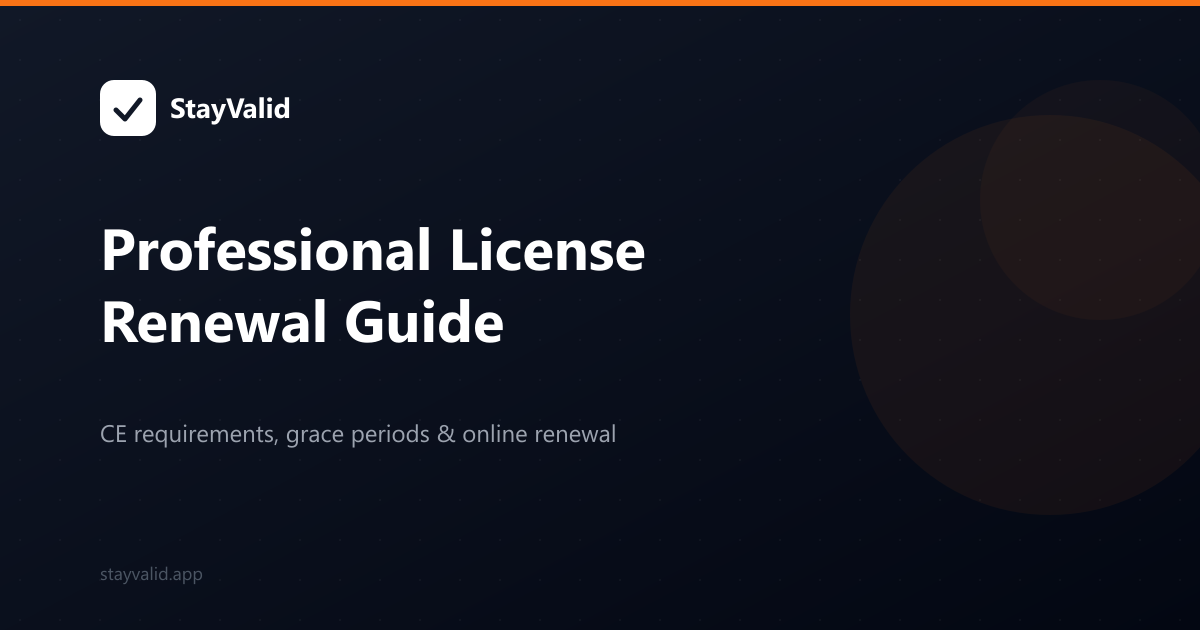 Professional License Renewal Guide (2026)